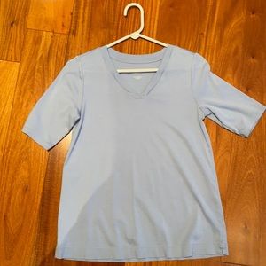 J Jill v-neck longer short sleeve tee. Beautiful cotton. Banded hem.